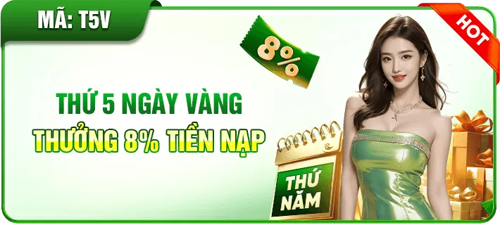 Thứ 5 ngày vàng trên CM8866 app thưởng nạp 8%